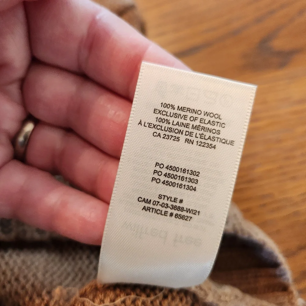 Wilfred Free Harper 100% Merino Wool Cropped Mockneck Sweater Tan Size Small